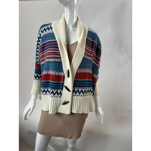 Jon & Anna M Knit Sweater Cardigan Multicolor Acrylic Blend Shawl Collar - Picture 13 of 16